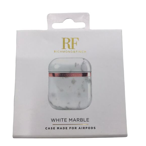 RICHMOND & FINCH Airpod Case White Marble Full Protective Cover Shockproof NIB - Picture 1 of 4